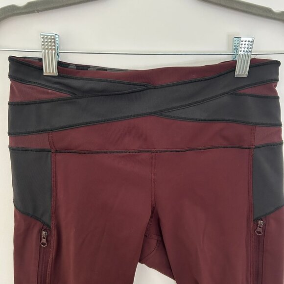 Lululemon Kris Cross Crop Size 6 Purple Leggings - Picture 2 of 5